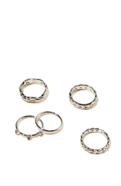 Rubi Shoes Multipack Rings In Sterling Silver Plated Links