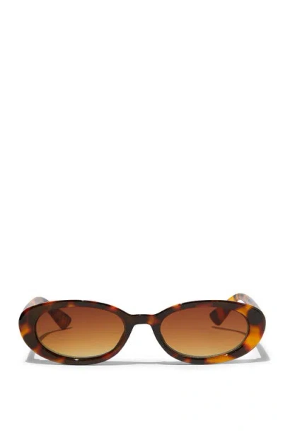Rubi Shoes Ophelia Oval Sunglasses In Deep Tort