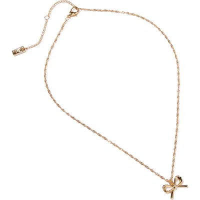 Rubi Shoes Pendant Necklace In Up Gold Bow