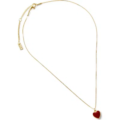 Rubi Shoes Pendant Necklace In Up Red Enamel Heart