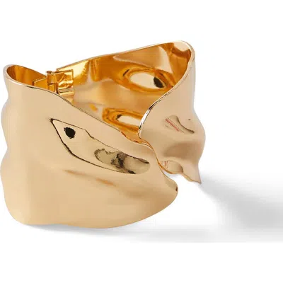Rubi Shoes Single Bracelet In Up Hammered Leaf Cuff
