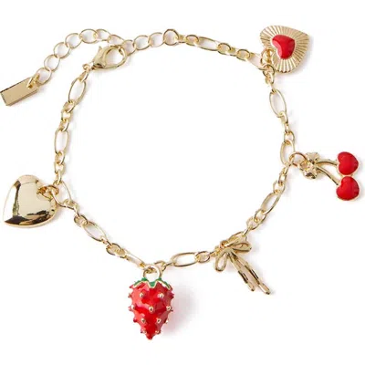 Rubi Shoes Single Bracelet In Up Heart Charm Gold