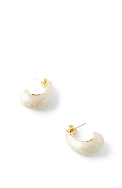 Rubi Shoes Small Charm Earring In Up Cream Teardrop