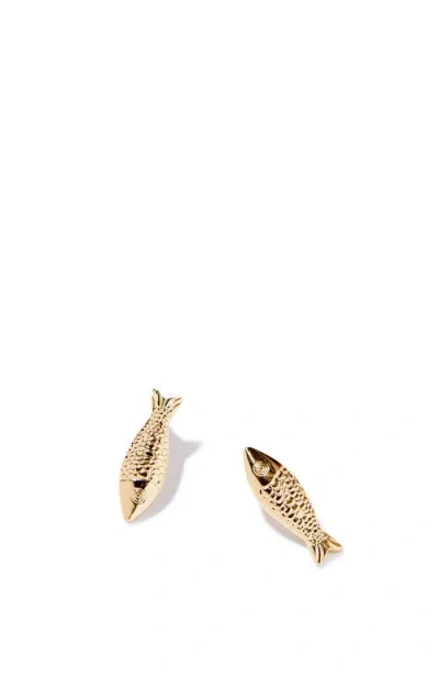Rubi Shoes Small Charm Earring In Up Sardine Gold
