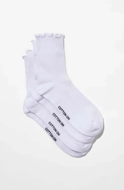 Rubi Shoes The Perfect Pair Frill Rib Crew Sock 2pk In White