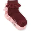 Rubi Shoes The Perfect Pair Pretty Frill Sock In Pink Sour Cherry