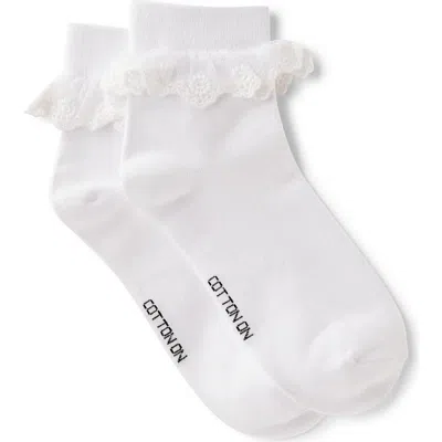Rubi Shoes The Perfect Pair Pretty Frill Sock In White