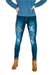 Rubies + Honey Camo And Leopard Jean In Blue In Blue