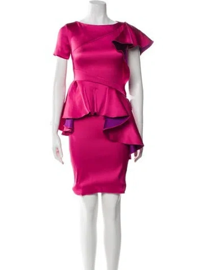 Pre-owned Rubin Singer Bateau Neckline Mini Dress In Pink
