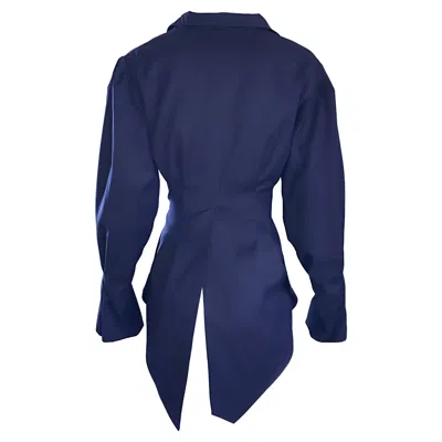 Pre-owned Rubin Singer Midnight Blue 2008 Avant Garde Asymmetrical Dinner Tux Tail Jacket