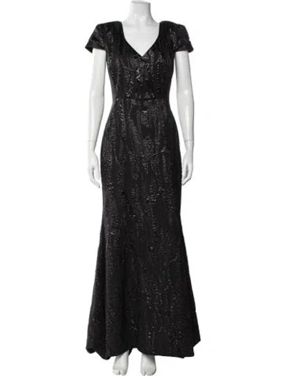 Pre-owned Rubin Singer Patterned Long Dress In Black