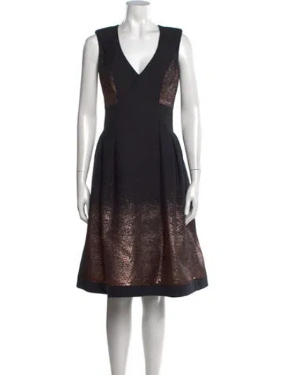 Pre-owned Rubin Singer Printed Knee-length Dress In Black/metallic
