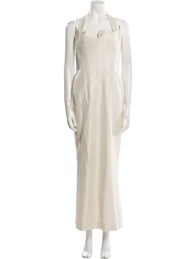 Pre-owned Rubin Singer Square Neckline Long Dress In Neutral