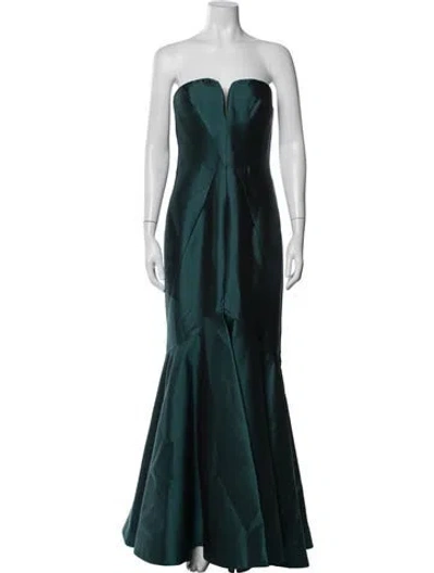 Pre-owned Rubin Singer Strapless Long Dress In Green