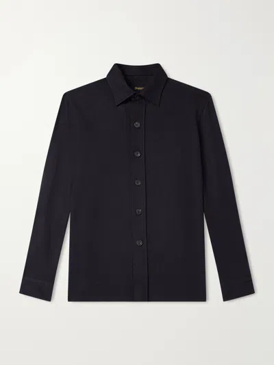 Rubinacci Blanket Cashmere-blend Jersey Shirt In Black