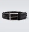 Rubinacci Braided Leather Belt In Black