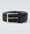 Rubinacci Braided Leather Belt In Schwarz