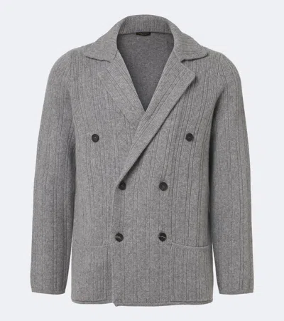 Rubinacci Cashmere Cardigan In Gray