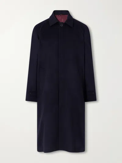 Rubinacci Cashmere-felt Coat In Blue