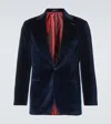 Rubinacci Cotton Velvet Blazer In Blue