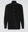 Rubinacci Cotton Velvet Overshirt In Black