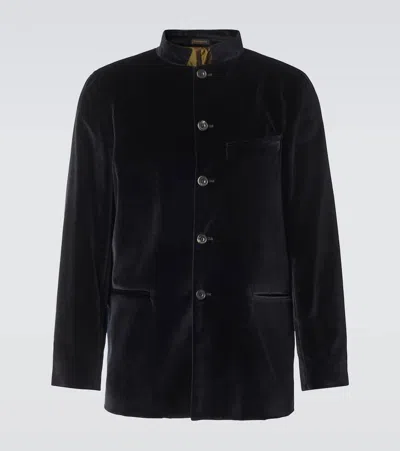 Rubinacci Cotton Velvet Tuxedo Jacket In Black