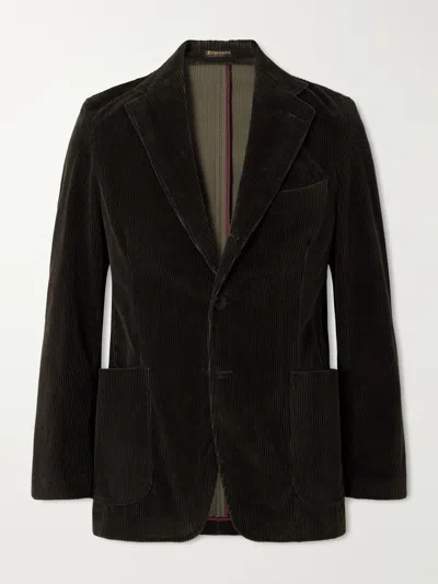 Rubinacci Darted Cotton-corduroy Suit Jacket In Animal Print
