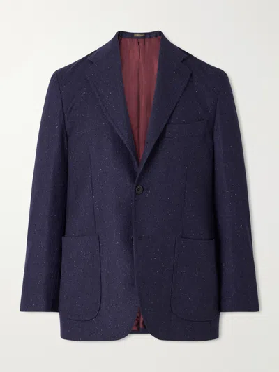 Rubinacci Darted Flecked Wool-herringbone Suit Jacket In Multi