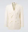 Rubinacci Double-breasted Linen Blazer In White