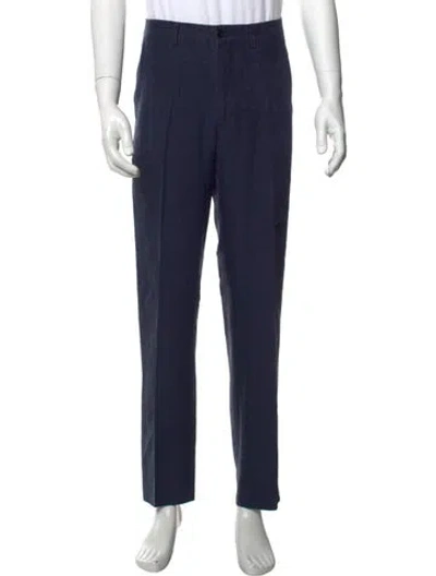 Pre-owned Rubinacci Linen Dress Pants In Blue