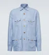 Rubinacci Linen Field Jacket In Blue