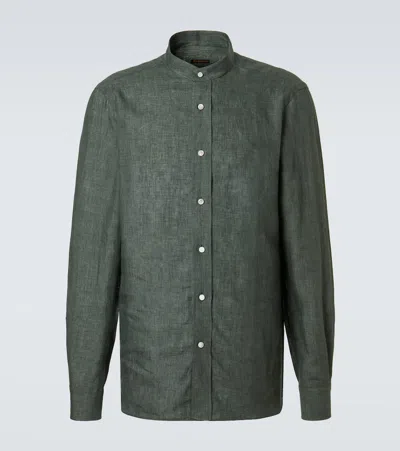 Rubinacci Linen Shirt In Green