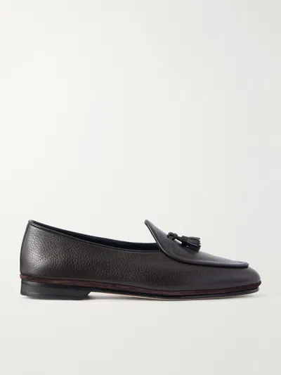 Rubinacci Marfy Tasseled Full-grain Leather Loafers In Brown