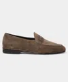 Rubinacci Men's Todd Snyder X  Unlined Suede Penny Loafer In Pepper, Size 45 In Brown
