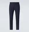 Rubinacci Modluca Linen Straight Pants In Blue