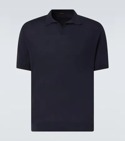 Rubinacci Cotton Polo Shirt In Blue