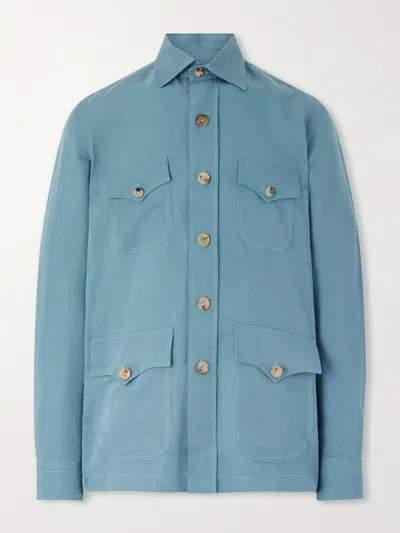 Rubinacci Safari Overshirt In Blue
