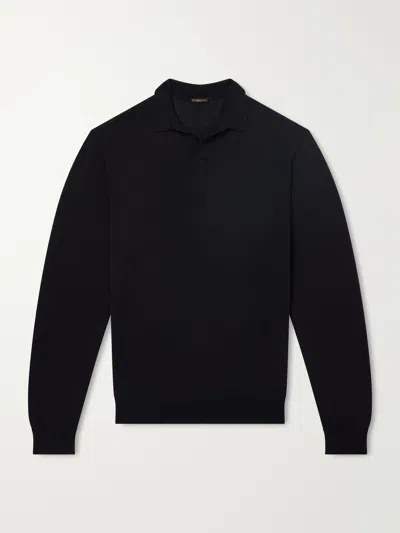 Rubinacci Sea Island Cotton Polo Shirt In Black