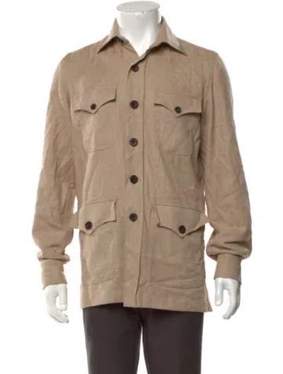 Pre-owned Rubinacci Silk Long Sleeve Shirt In Neutrals