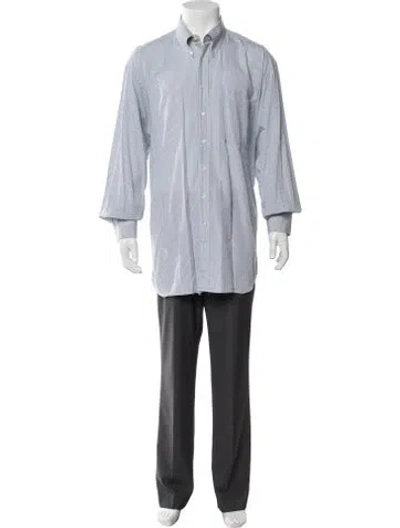 Pre-owned Rubinacci Striped Long Sleeve Shirt In Blue