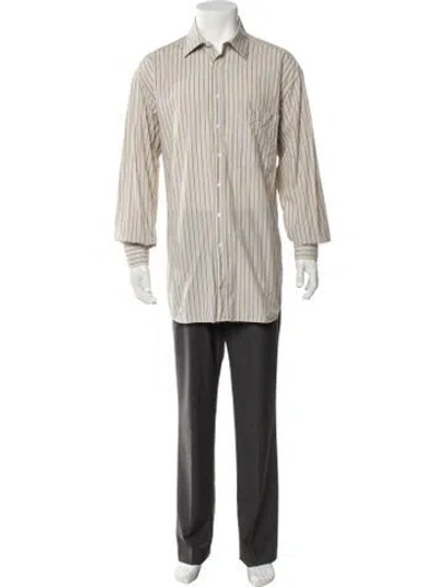 Pre-owned Rubinacci Striped Long Sleeve Shirt In Neutral