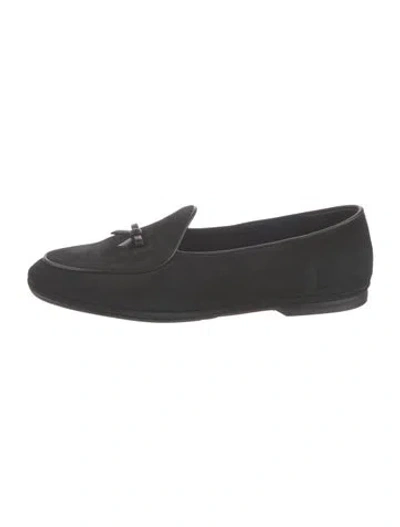Pre-owned Rubinacci Suede Tassel Accents Loafers In Black