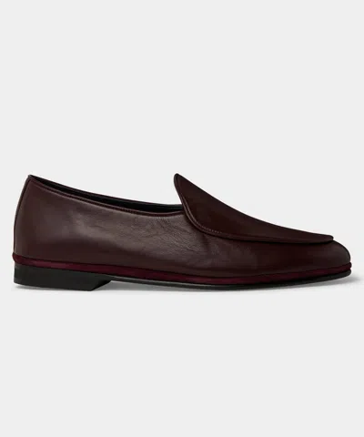 Rubinacci Venetian Loafer In Bordeaux In Burgundy
