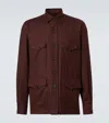 Rubinacci Virgin Wool Flannel Field Jacket In Burgundy