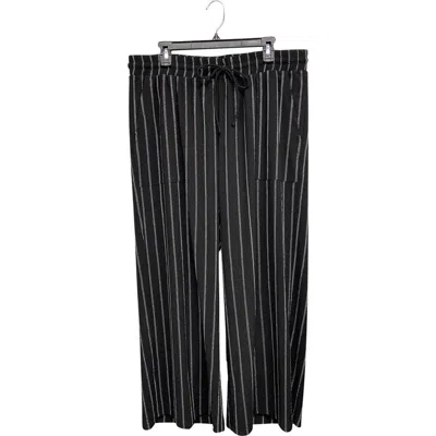 Ruby & Wren Pinstripe Wide Leg Pants In Black/white