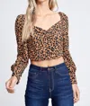 Ruby Lane Boutique Jacqueline Leopard Crop Top In Multi