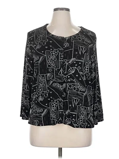 Pre-owned Ruby Rd. 3/4 Sleeve Blouse In Black