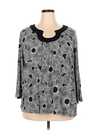 Pre-owned Ruby Rd. 3/4 Sleeve Blouse In Black