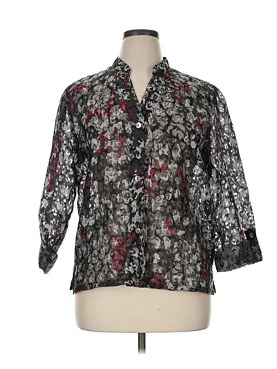 Pre-owned Ruby Rd. 3/4 Sleeve Blouse In Black