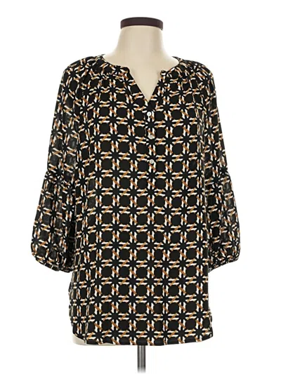 Pre-owned Ruby Rd. 3/4 Sleeve Blouse In Black
